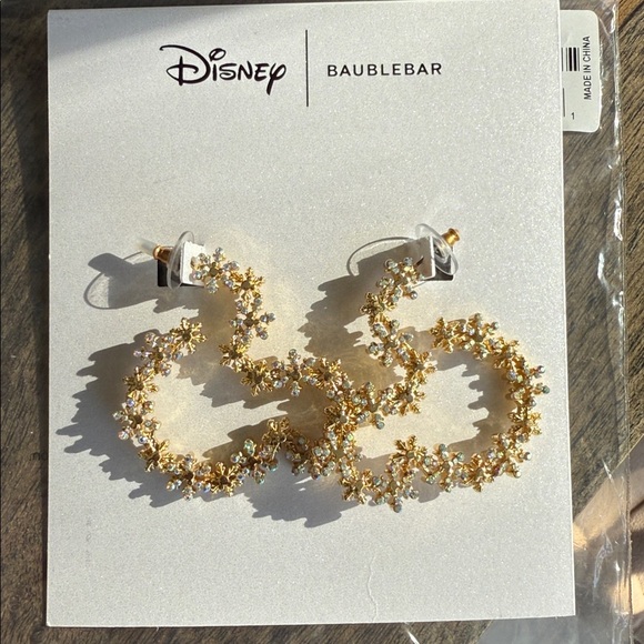 BaubleBar Disney Mickey Mouse Let It Glow Earrings-Statement Snowflake Earrings - Picture 2 of 7